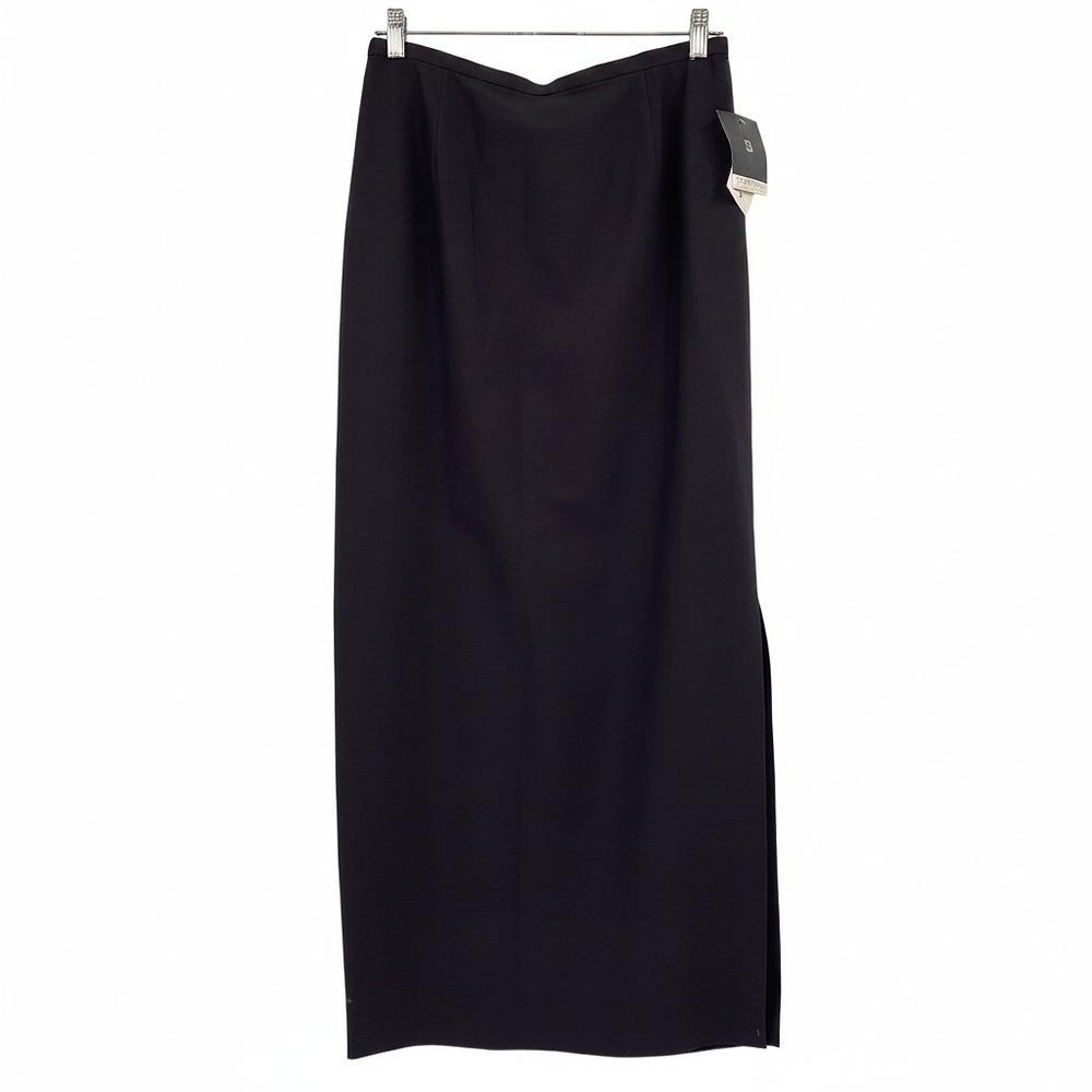 Valerie Stevens Purple Maxi Skirt Slit Wool/Nylon/Spandex | Womens 8